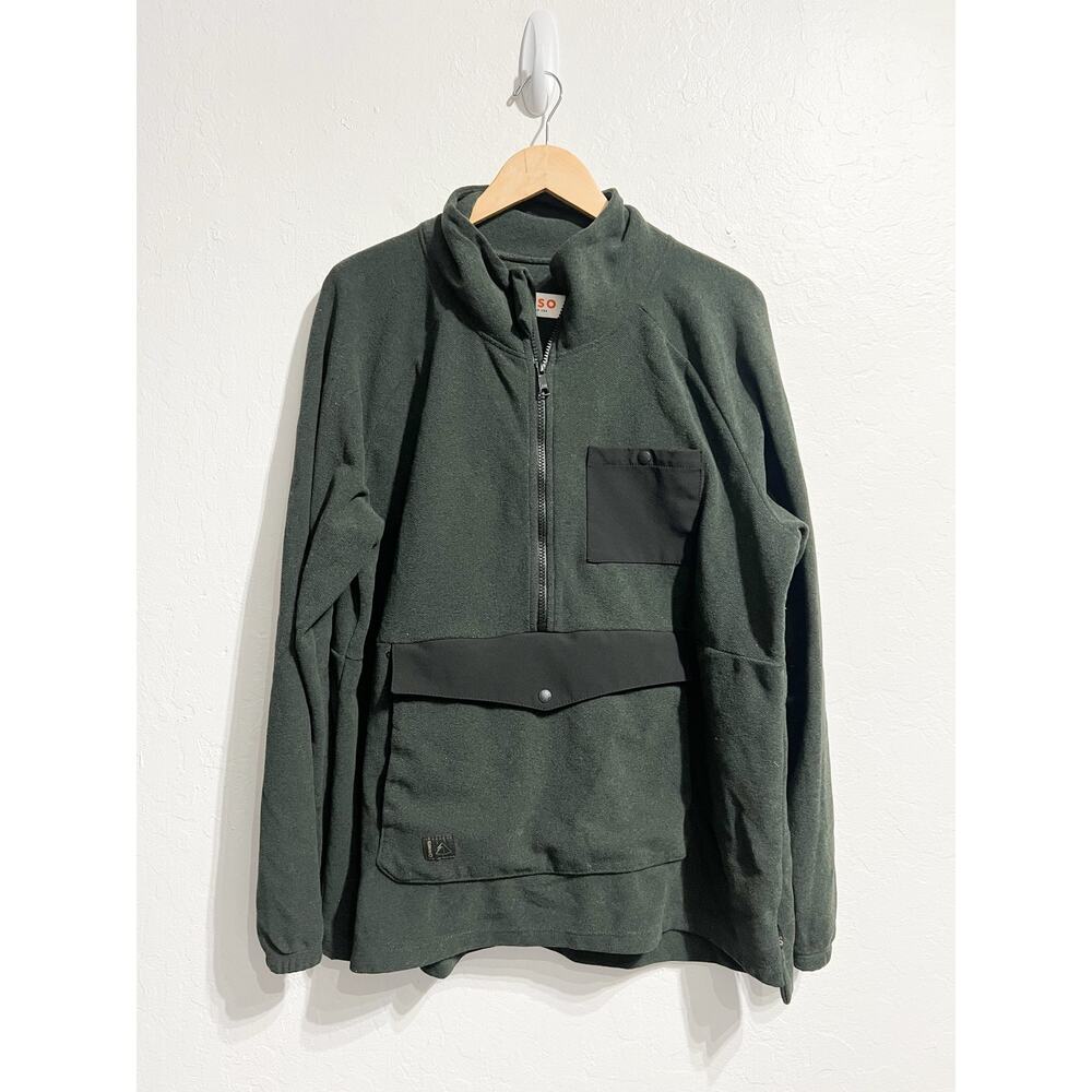 Deso Bridgeport Half Zip Fleece Pullover XL Mens Dark Green Outdoors Half Zip